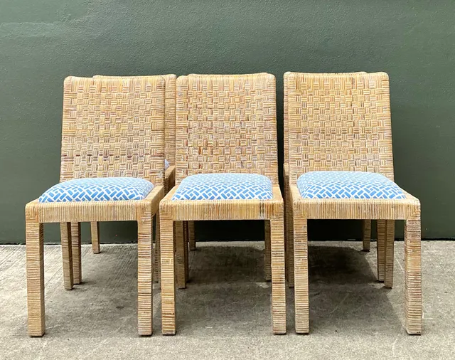 Vintage Woven Rattan Dining Chairs - Set of 6 — additional photo 5