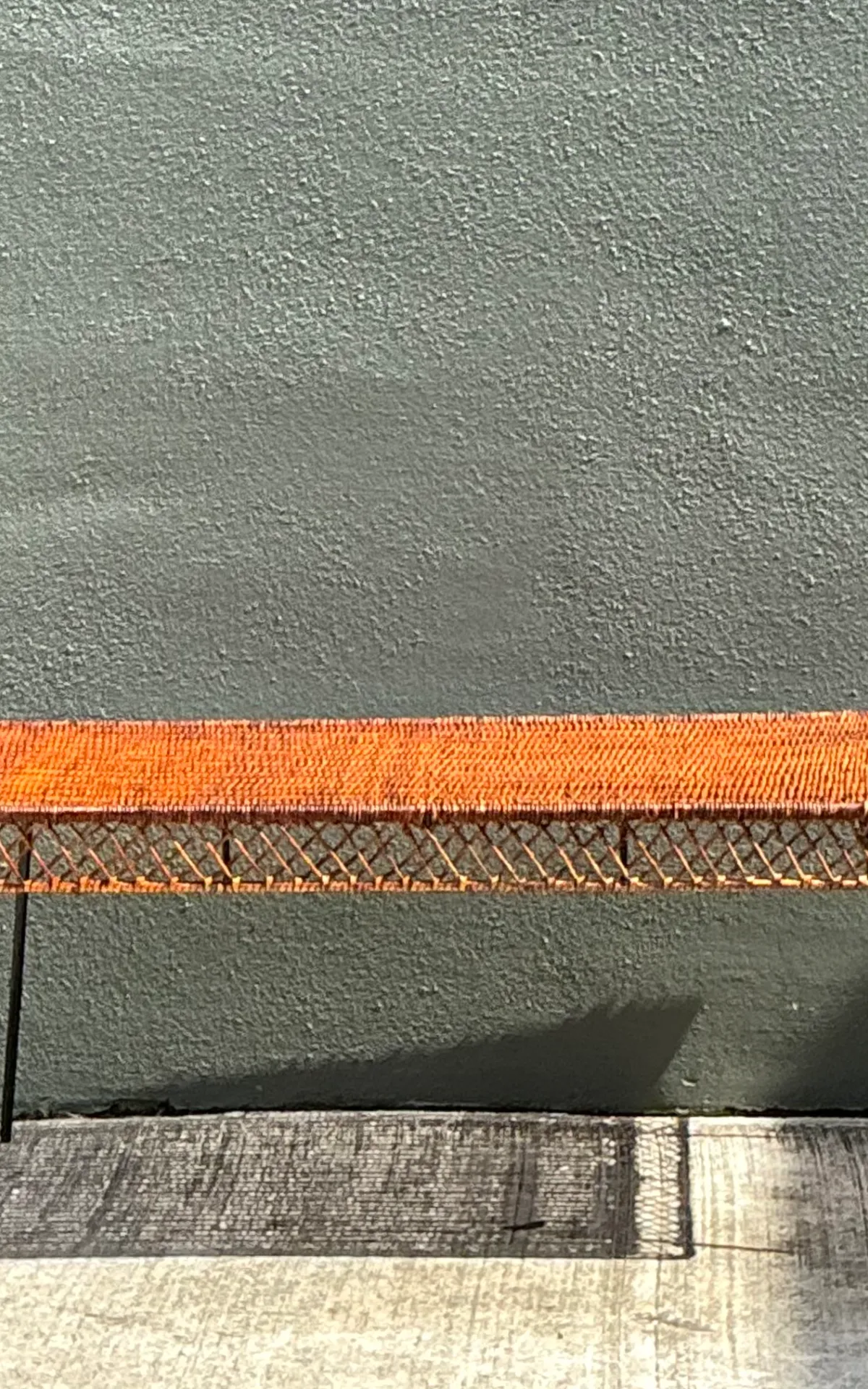 Vintage Woven Rattan and Metal Coffee Table — additional photo 5