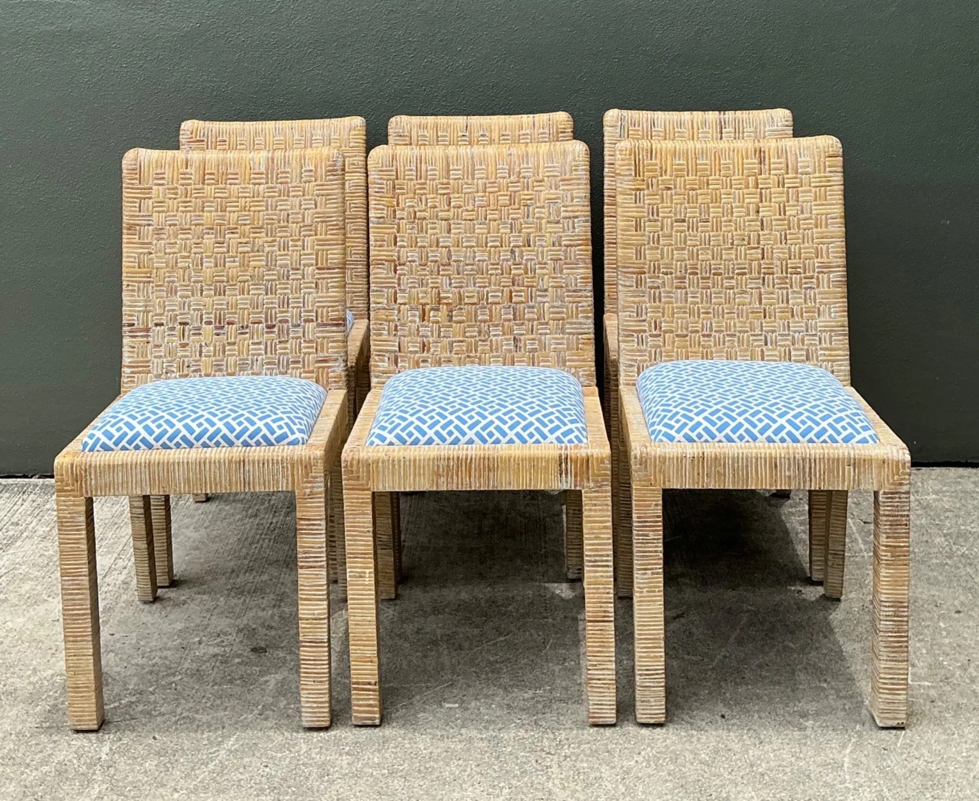 Vintage Woven Rattan Dining Chairs - Set of 6 — additional photo 3