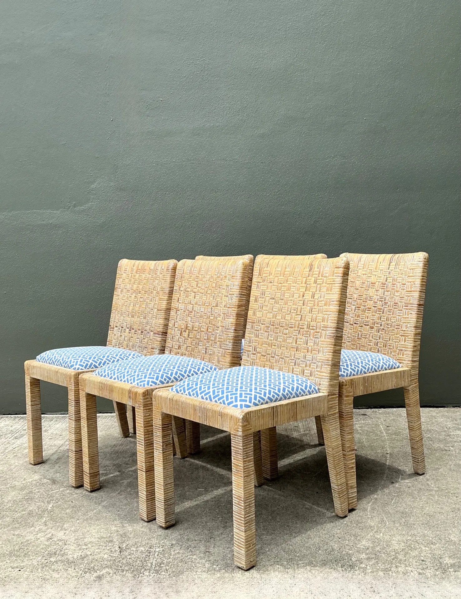 Vintage Woven Rattan Dining Chairs - Set of 6 — additional photo 1