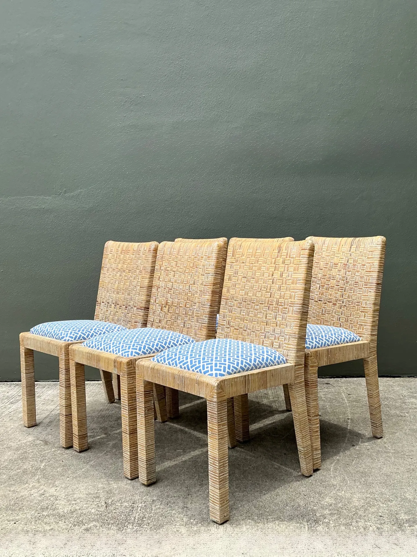 Vintage Woven Rattan Dining Chairs - Set of 6 — additional photo 8