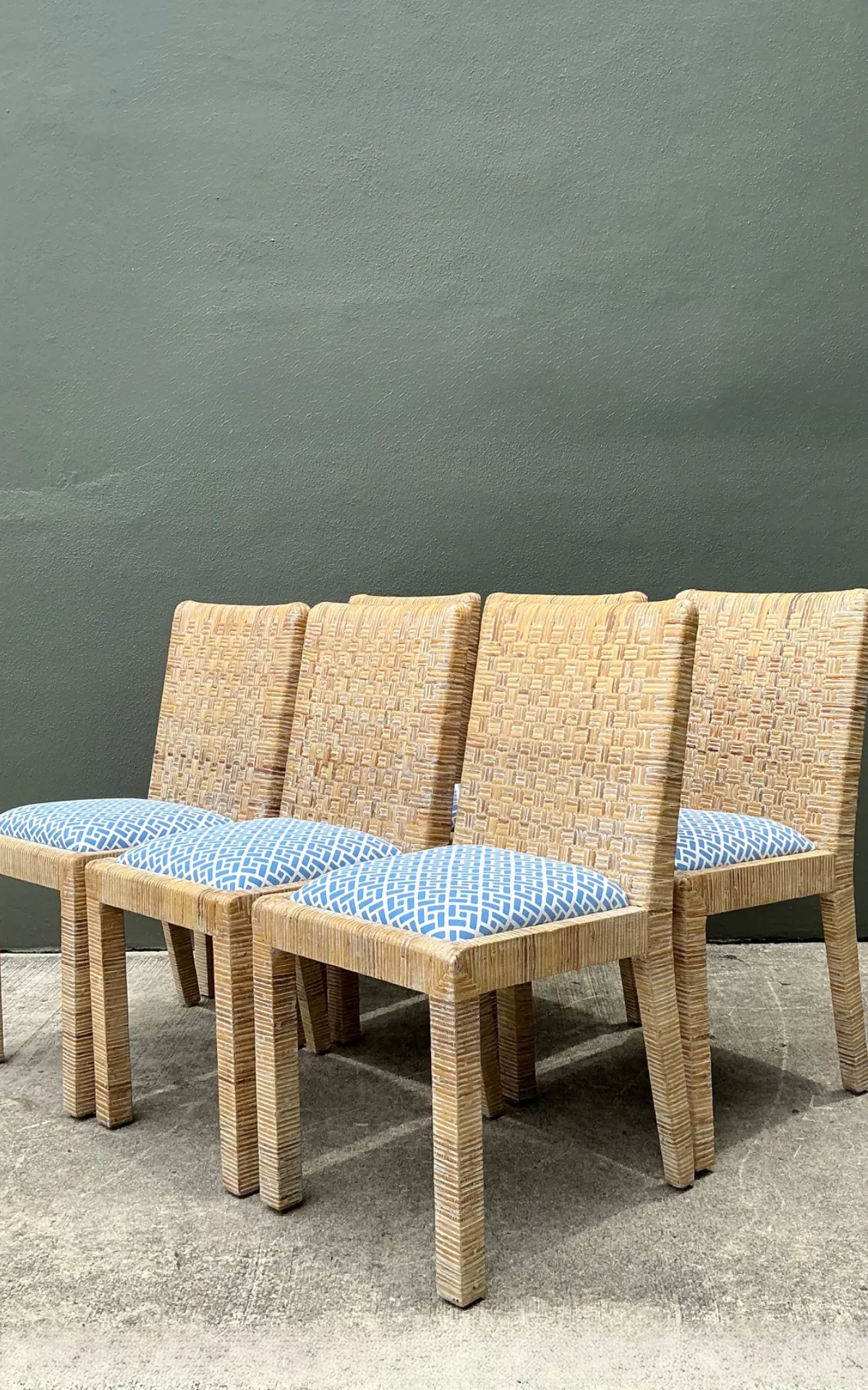 Vintage Woven Rattan Dining Chairs - Set of 6 — additional photo 8
