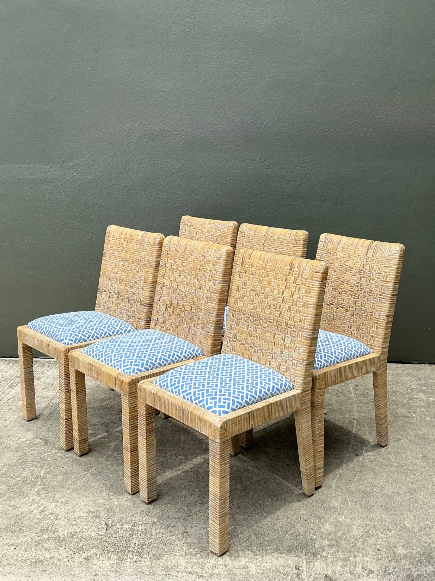 Vintage Woven Rattan Dining Chairs - Set of 6 — additional photo 7