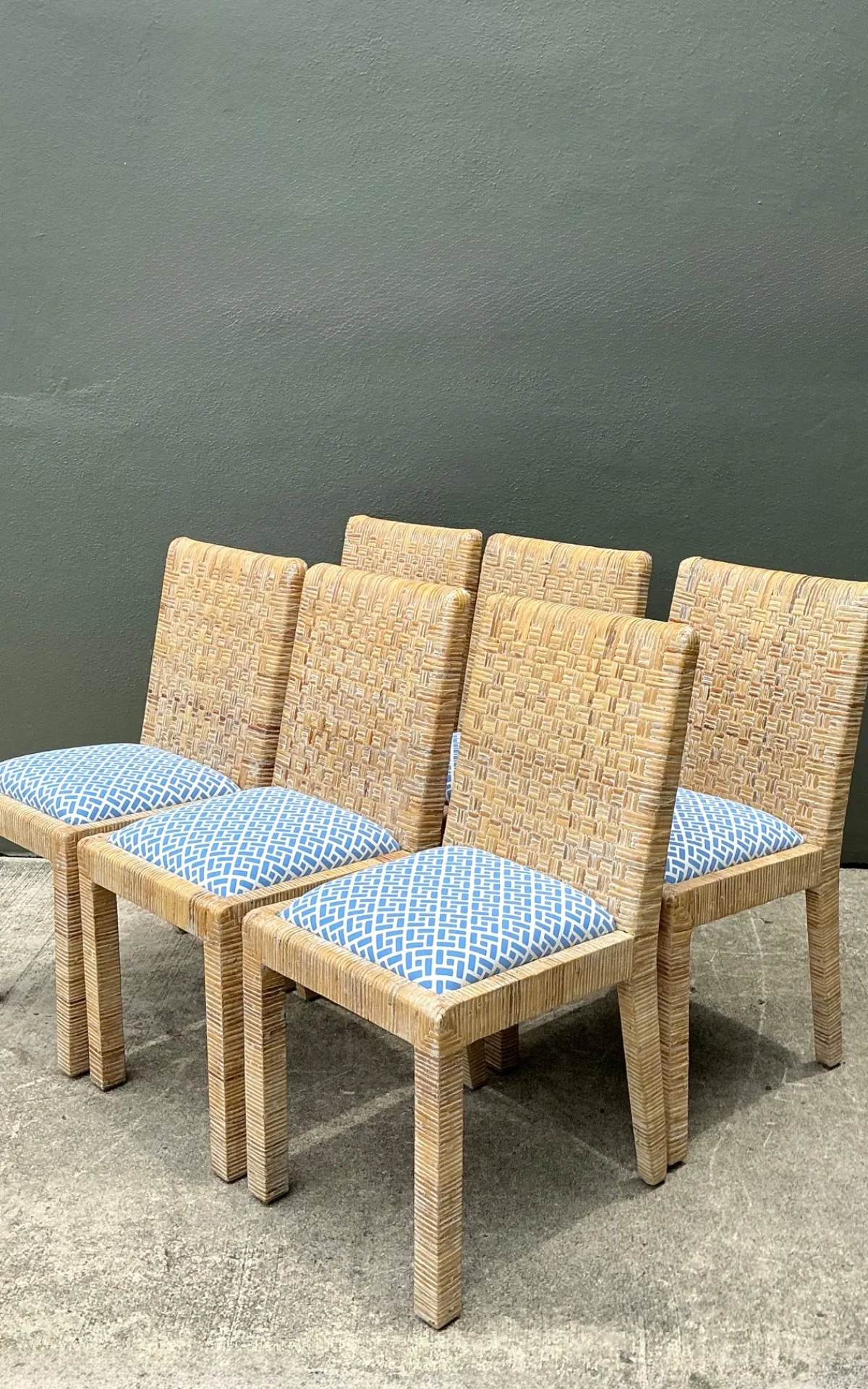 Vintage Woven Rattan Dining Chairs - Set of 6 — additional photo 7