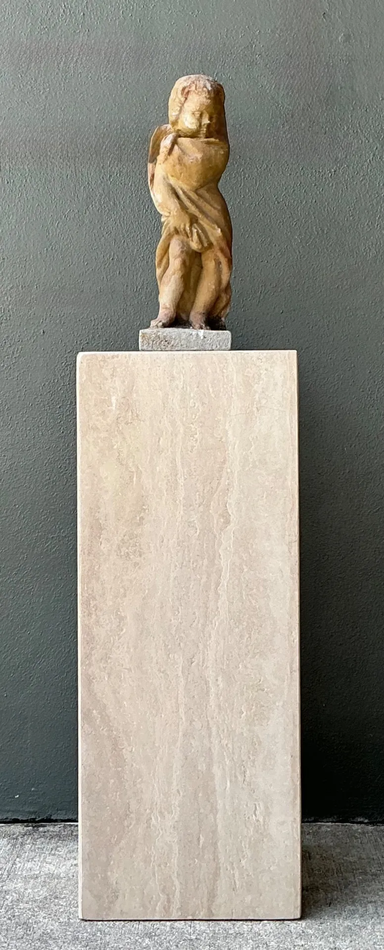 Vintage Travertine Pedestal Column — additional photo 2