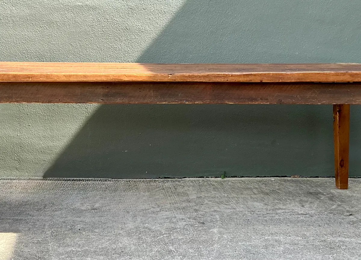 Vintage Rustic Wide Plank Wood Farm Table — additional photo 8