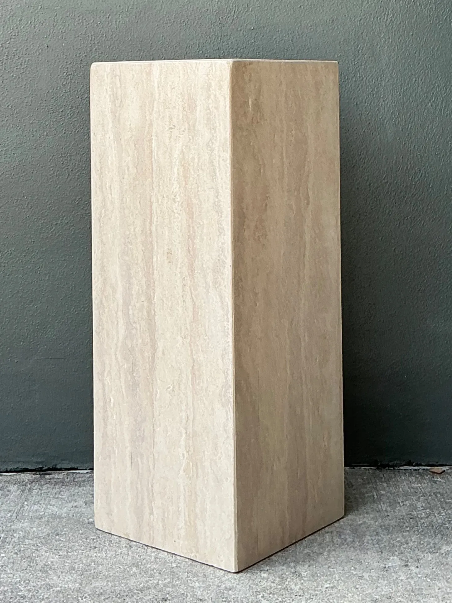Vintage Travertine Pedestal Column — additional photo 1