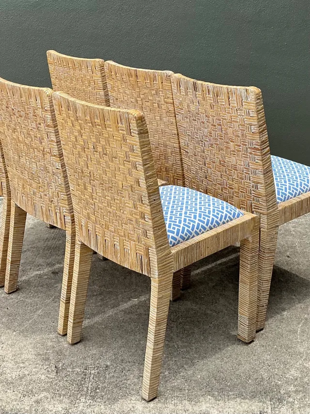 Vintage Woven Rattan Dining Chairs - Set of 6 — additional photo 6