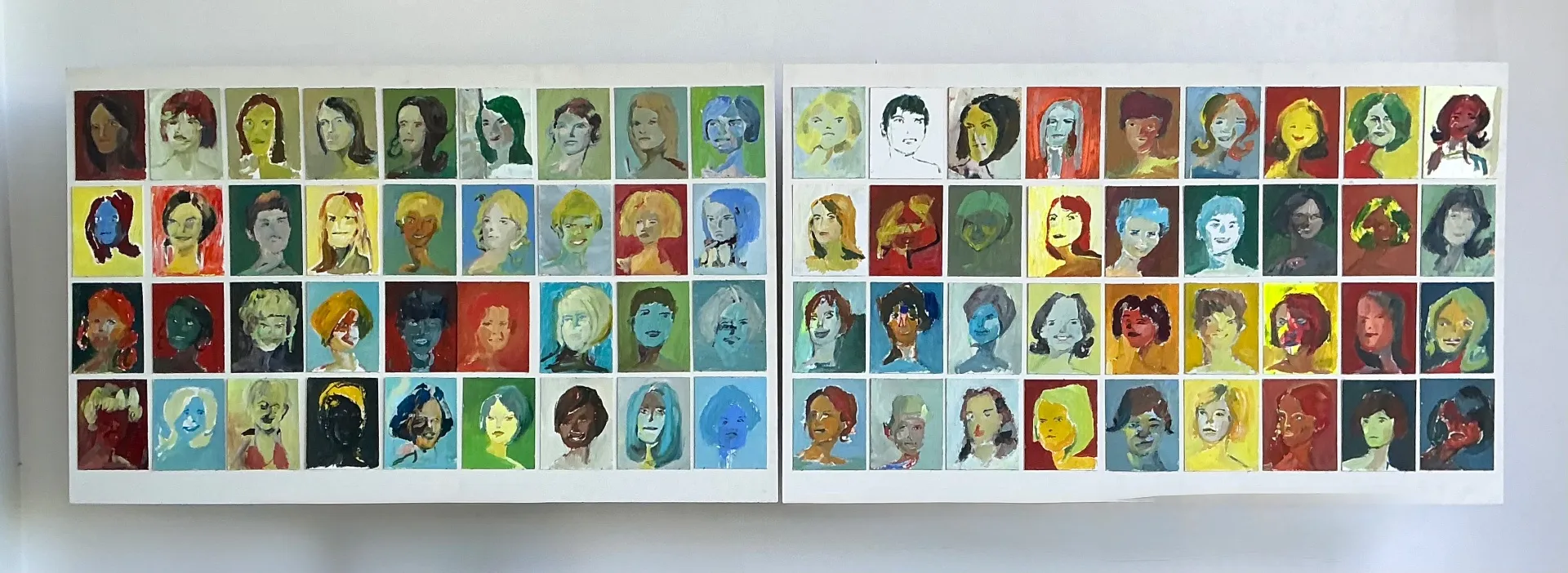 Vintage Original “Yearbook” Portrait Panels - Set Of 2 — additional photo 1