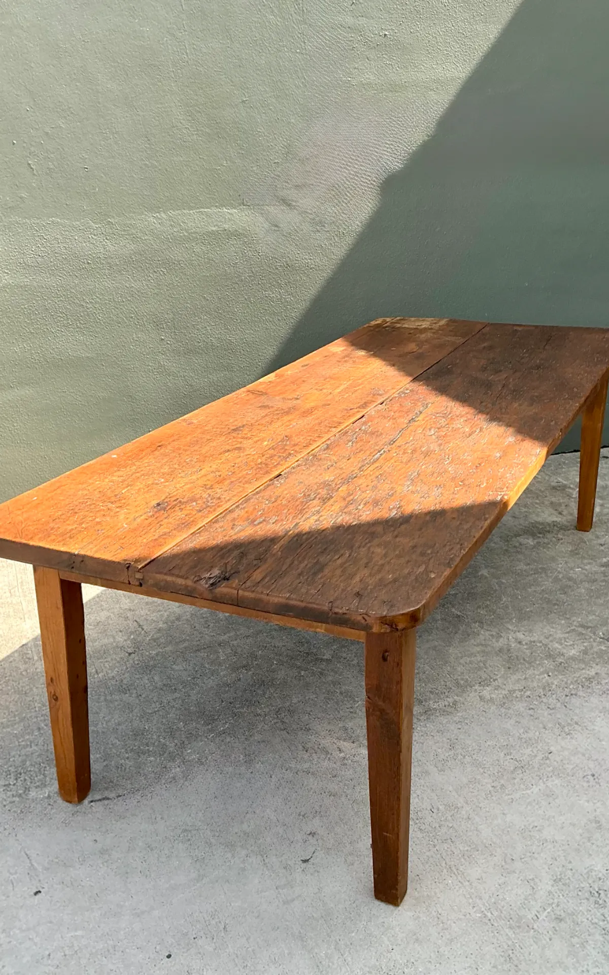 Vintage Rustic Wide Plank Wood Farm Table — additional photo 7
