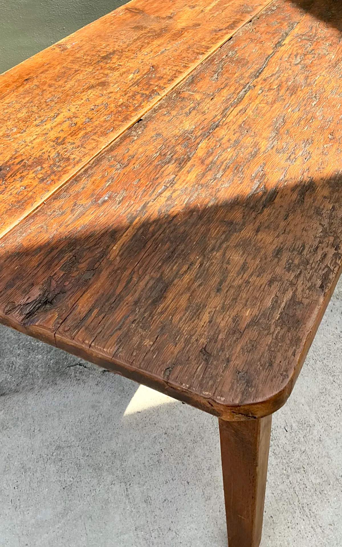Vintage Rustic Wide Plank Wood Farm Table — additional photo 3
