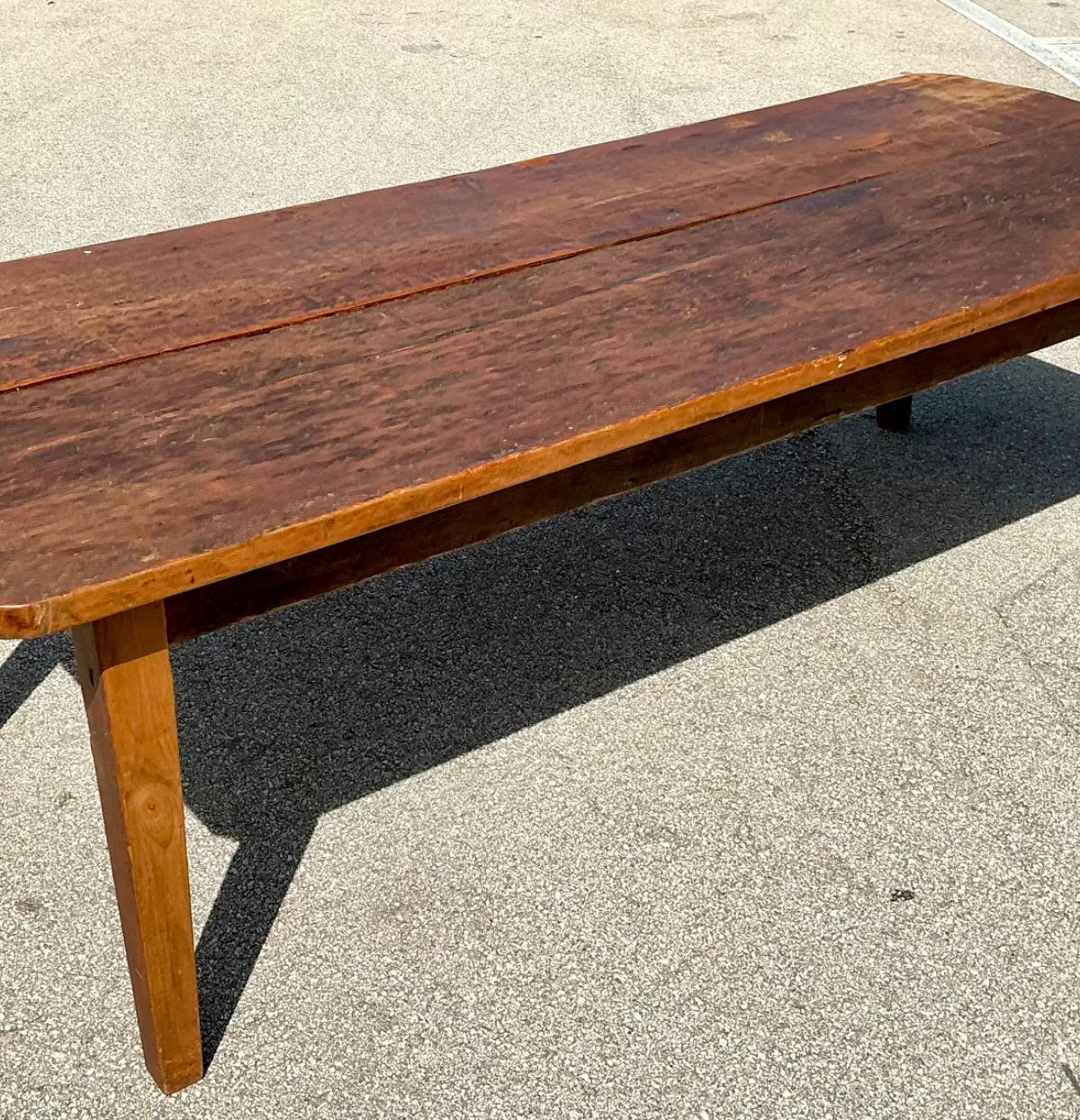Vintage Rustic Wide Plank Wood Farm Table — additional photo 2
