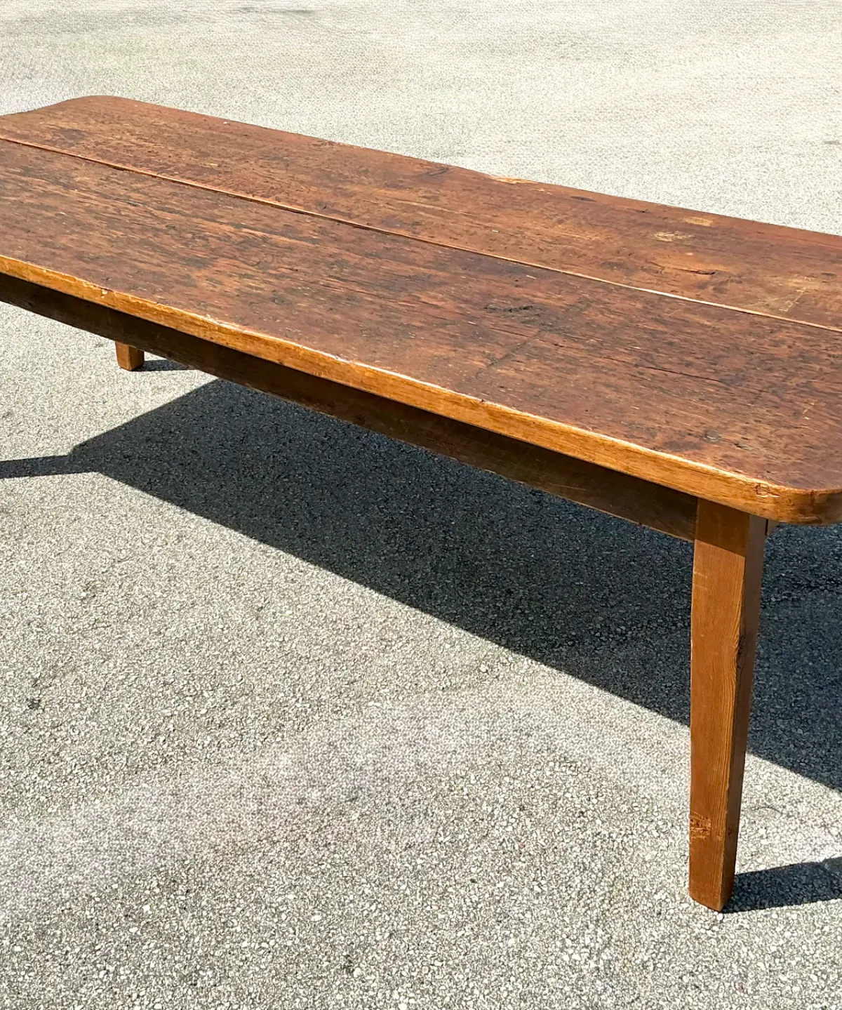 Vintage Rustic Wide Plank Wood Farm Table — additional photo 6