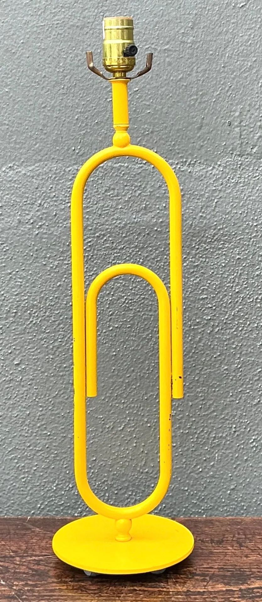 Vintage Yellow Metal Paperclip Table Lamp — additional photo 5