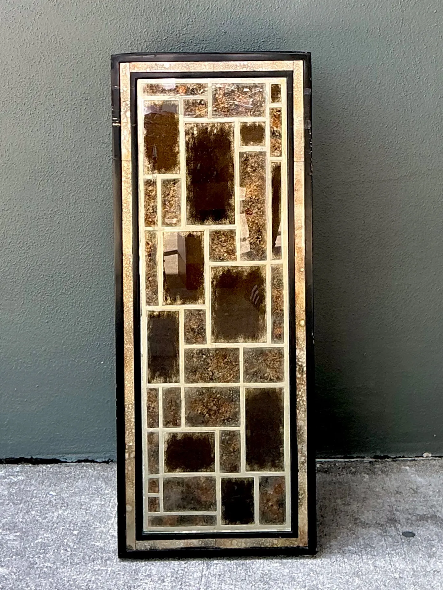 Vintage Eglomise Geometric Glass Pedestal — additional photo 8