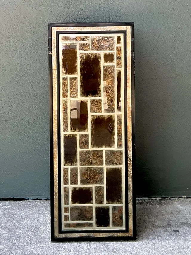 Vintage Eglomise Geometric Glass Pedestal — additional photo 8