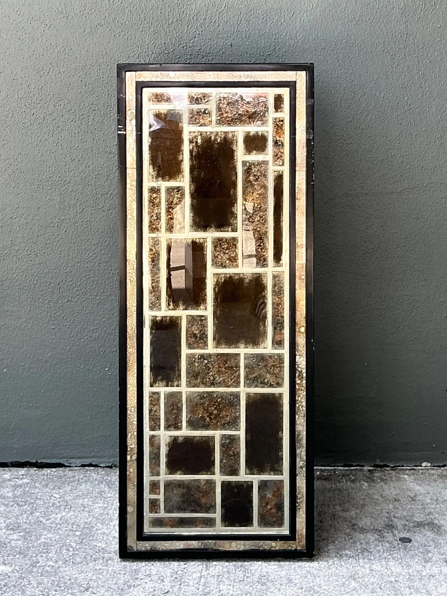 Vintage Eglomise Geometric Glass Pedestal — additional photo 7