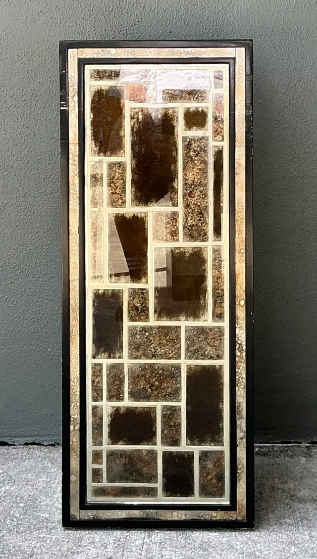 Vintage Eglomise Geometric Glass Pedestal — additional photo 5