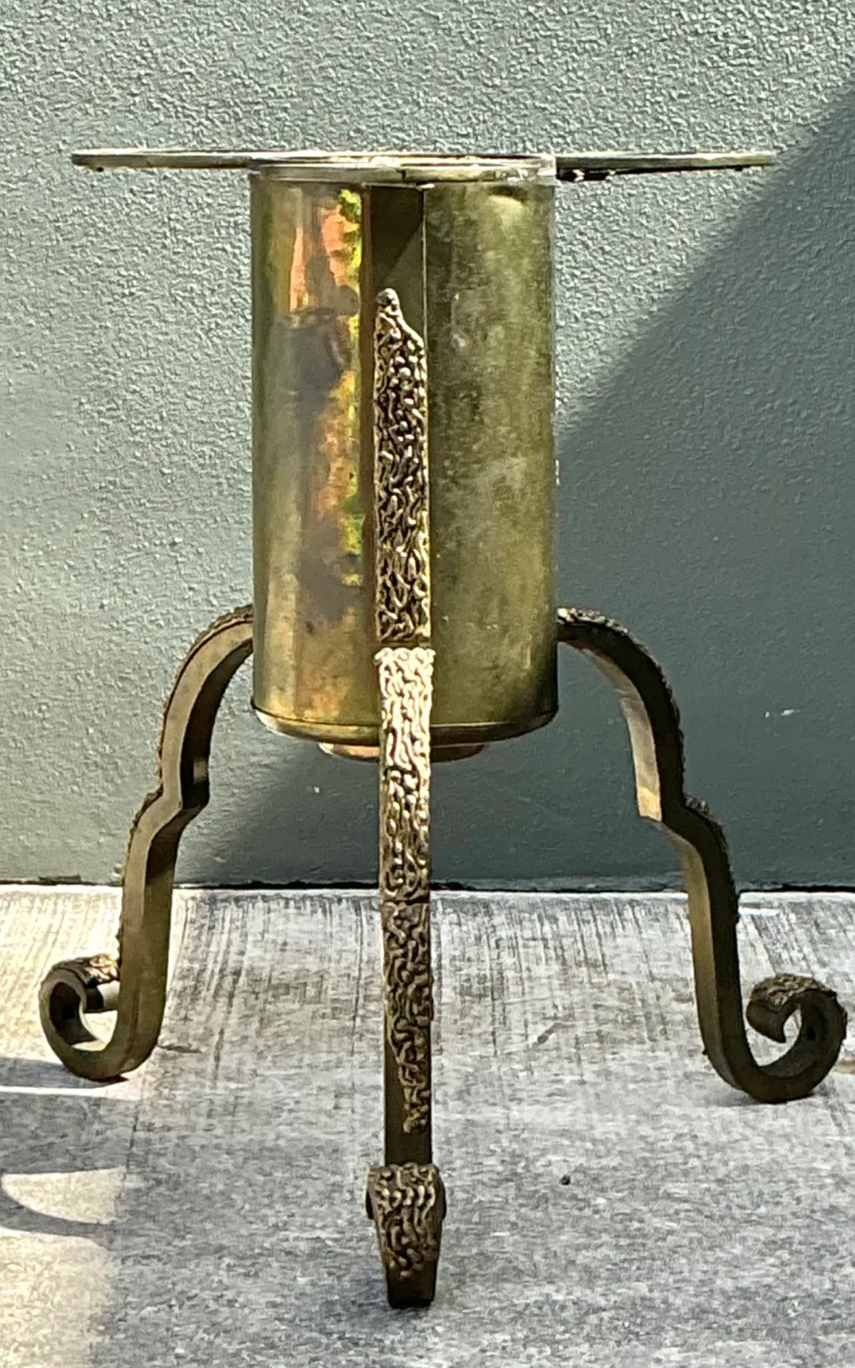 Vintage Sculptural Mixed Metal Table Pedestal