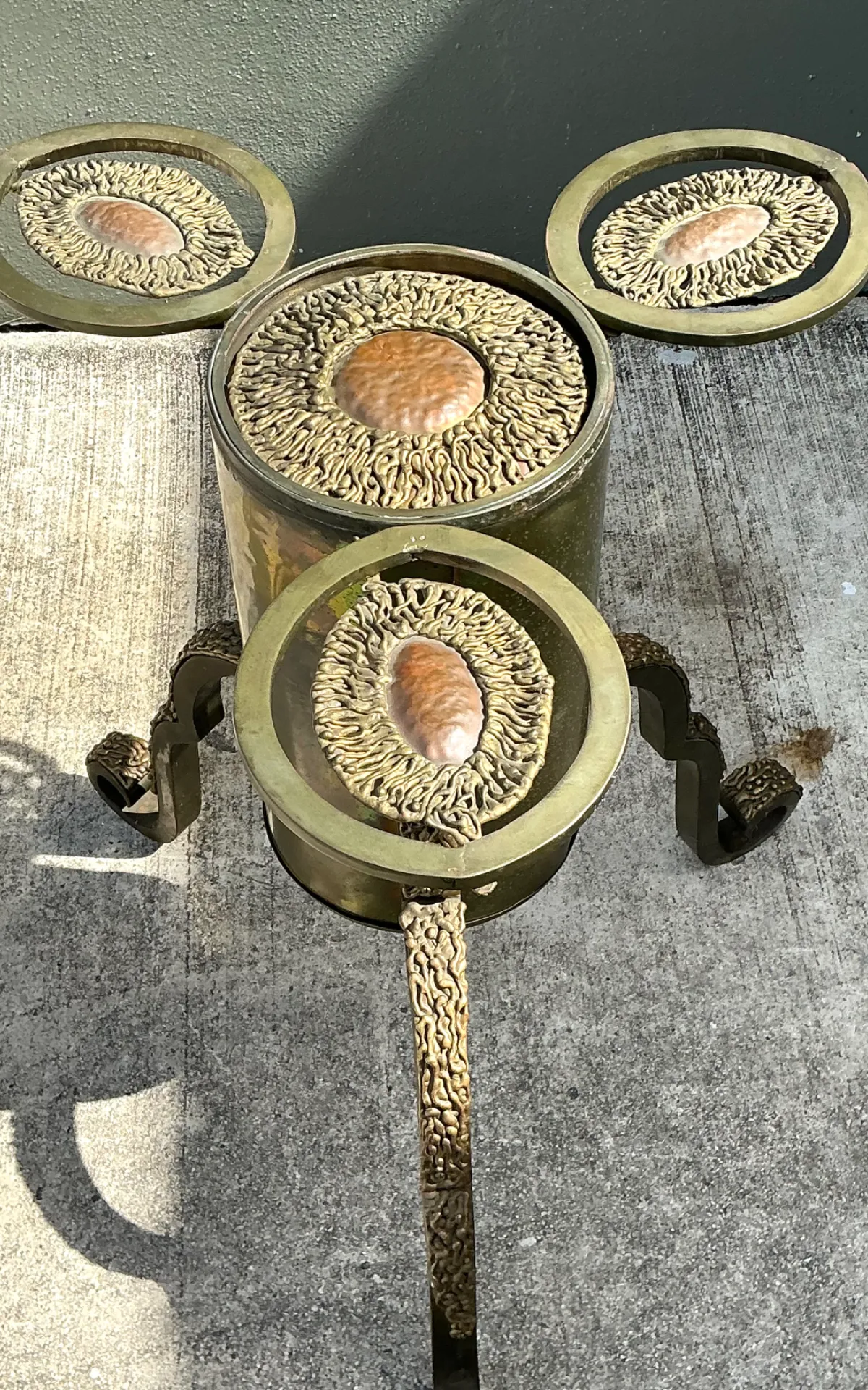 Vintage Sculptural Mixed Metal Table Pedestal — additional photo 3