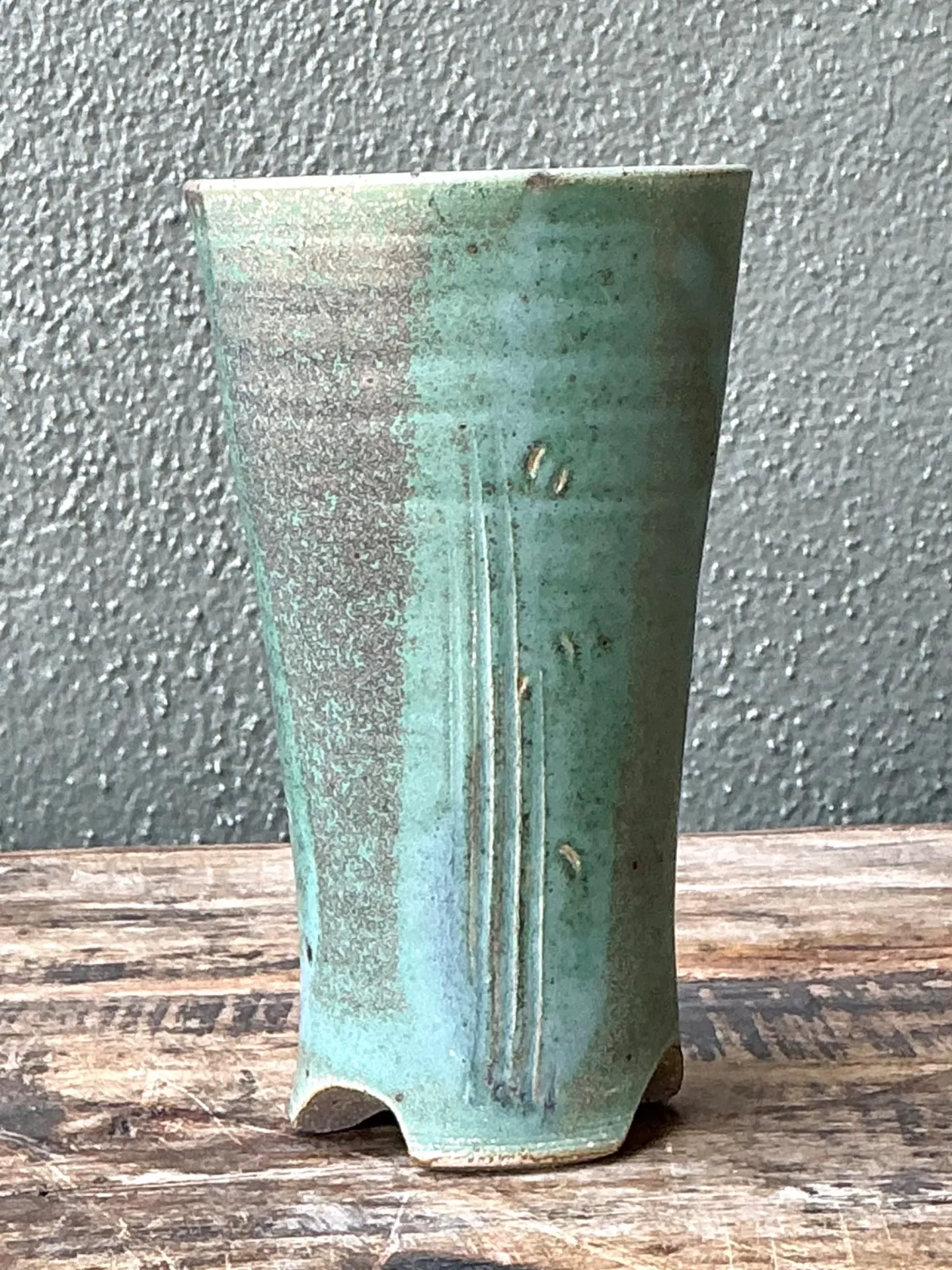 Vintage Studio Pottery Green Vase — additional photo 3