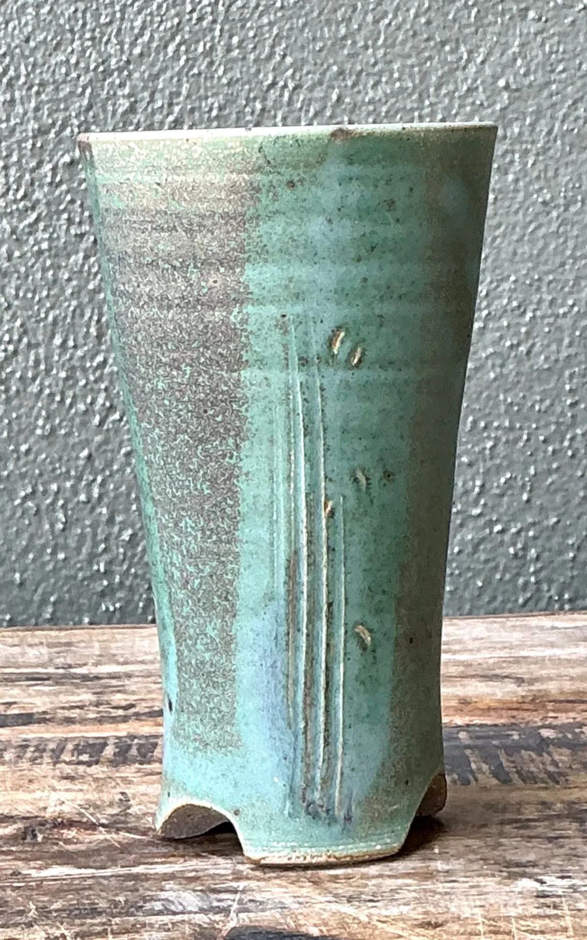 Vintage Studio Pottery Green Vase — additional photo 3