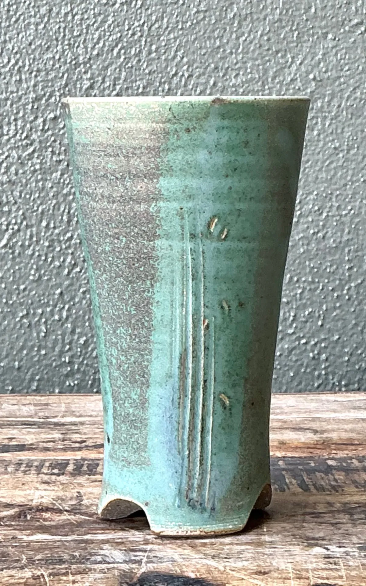 Vintage Studio Pottery Green Vase — additional photo 5