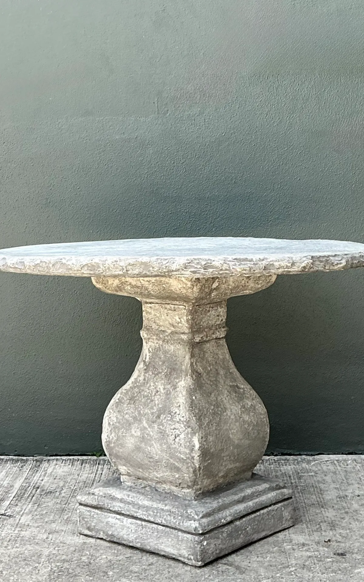 Vintage Cement Pedestal Table — additional photo 8