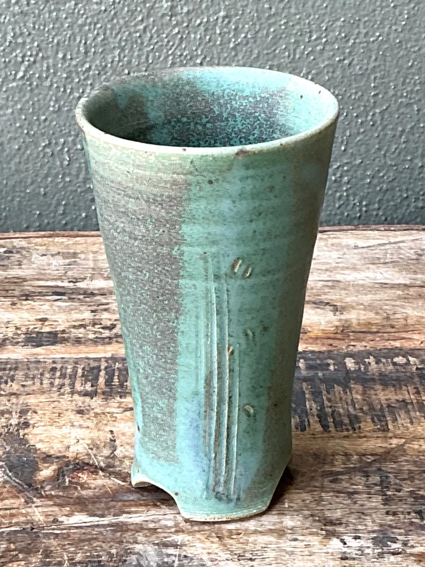 Vintage Studio Pottery Green Vase — additional photo 4