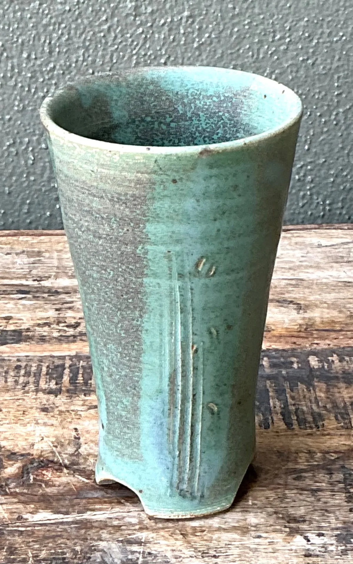 Vintage Studio Pottery Green Vase — additional photo 4