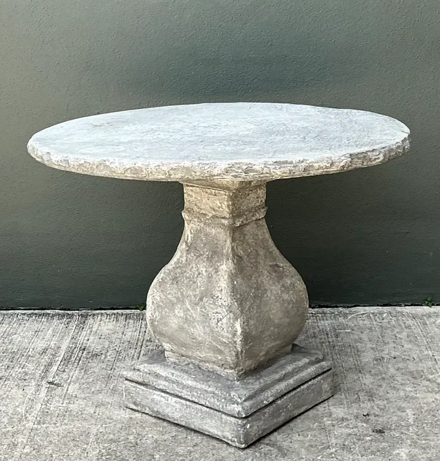Vintage Cement Pedestal Table — additional photo 4