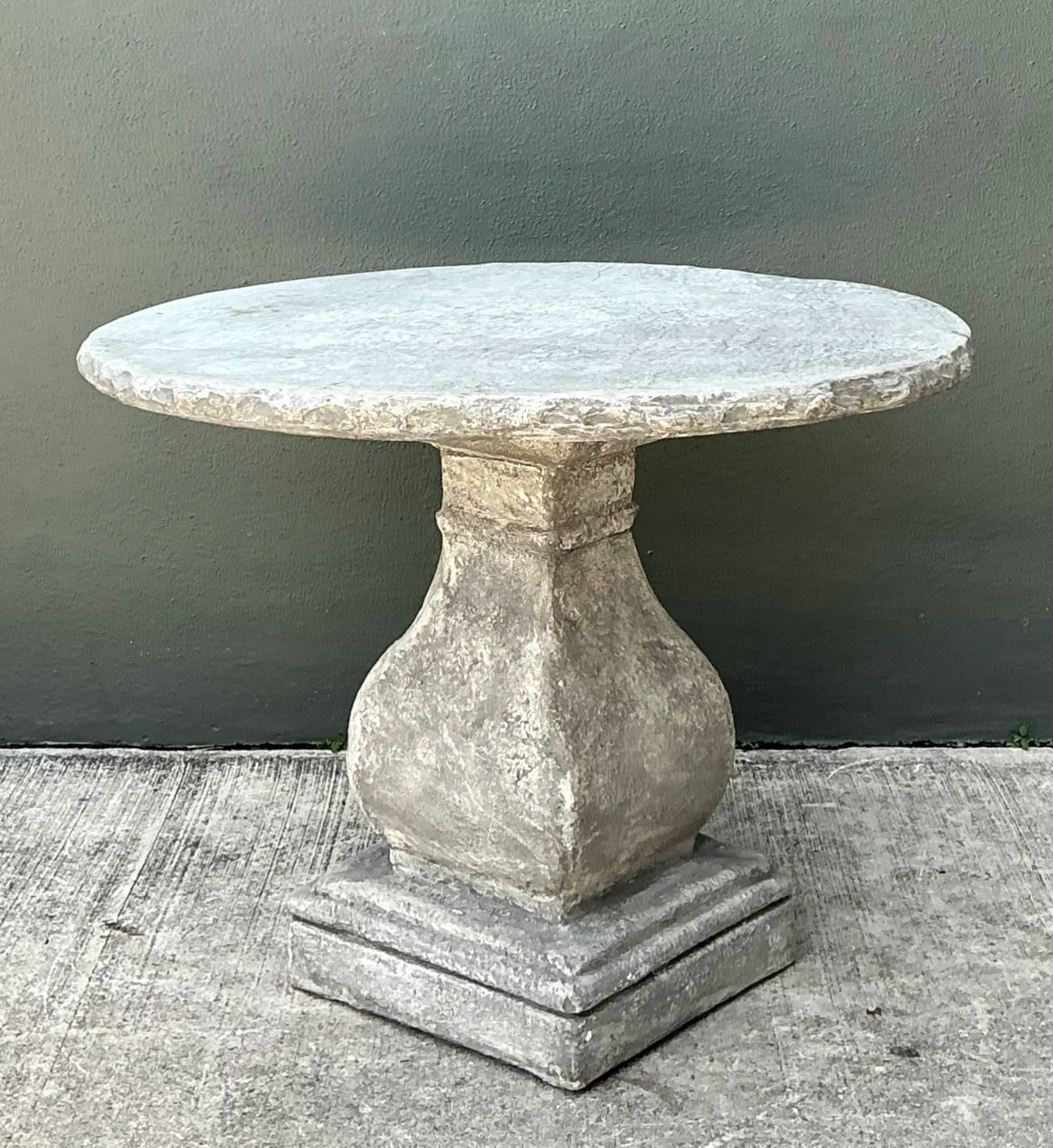 Vintage Cement Pedestal Table — additional photo 2