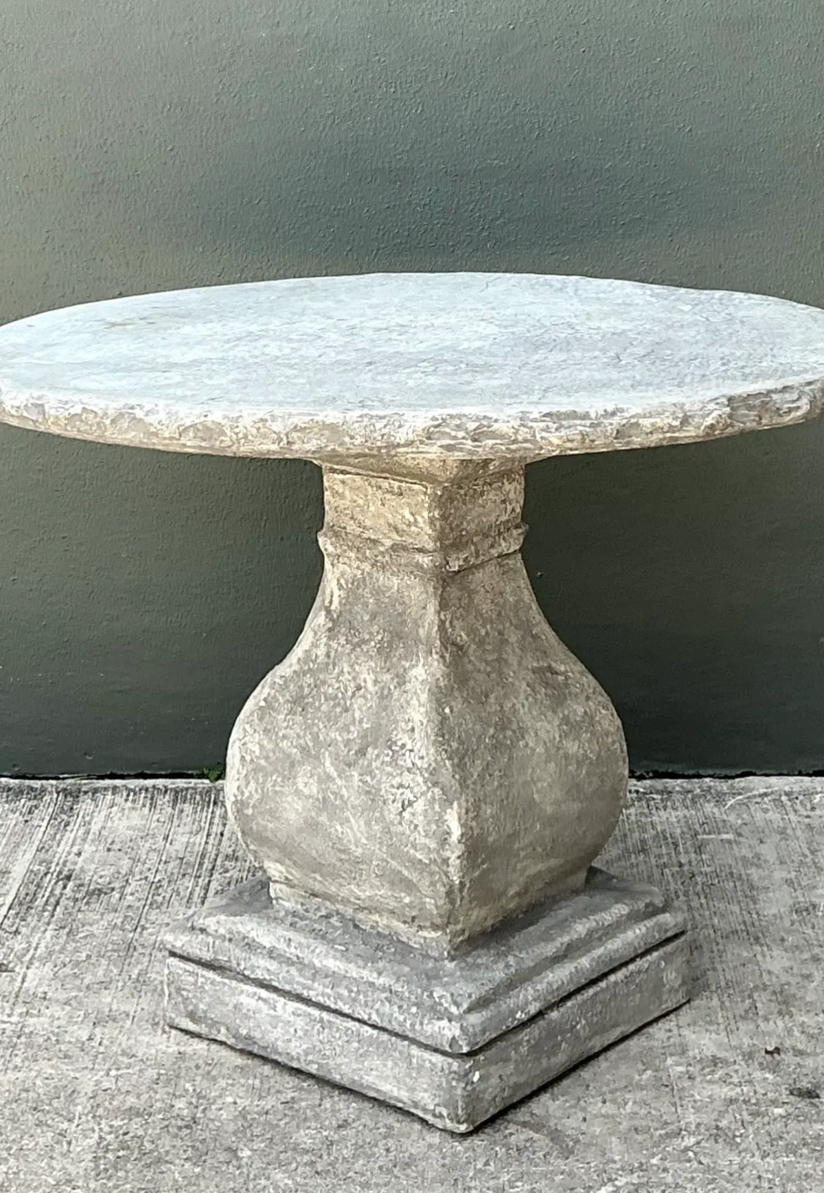 Vintage Cement Pedestal Table — additional photo 2