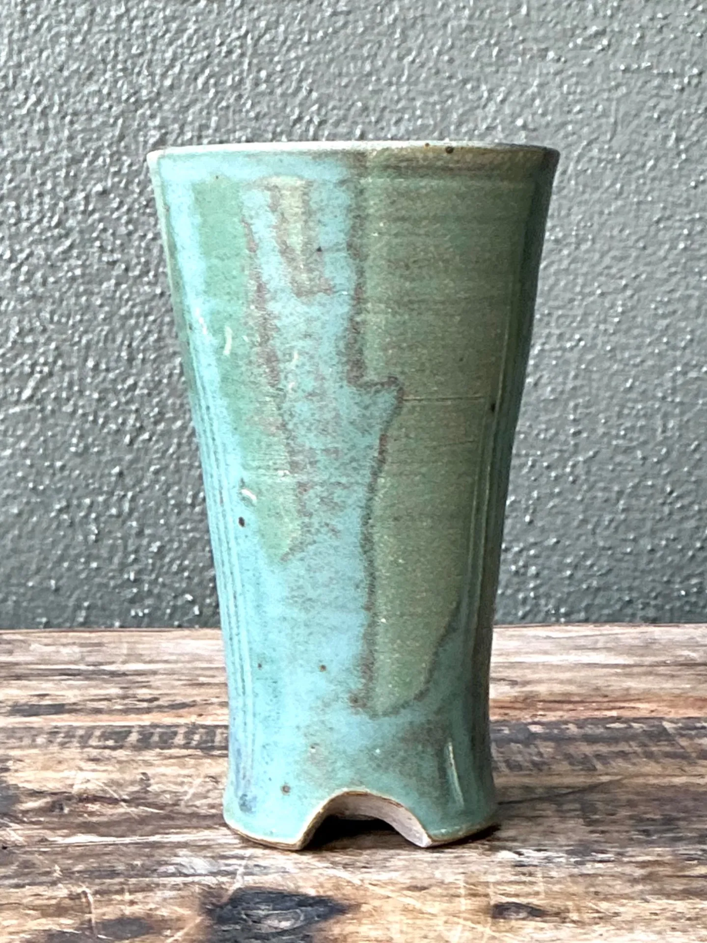 Vintage Studio Pottery Green Vase — additional photo 7