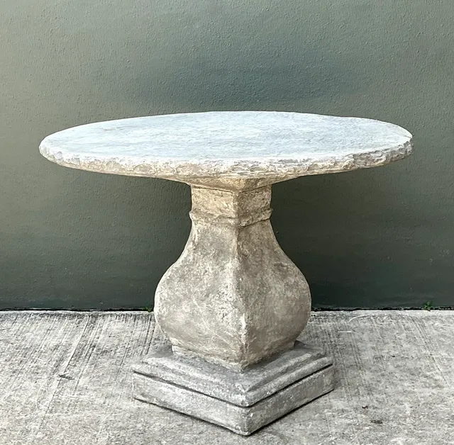 Vintage Cement Pedestal Table — additional photo 6