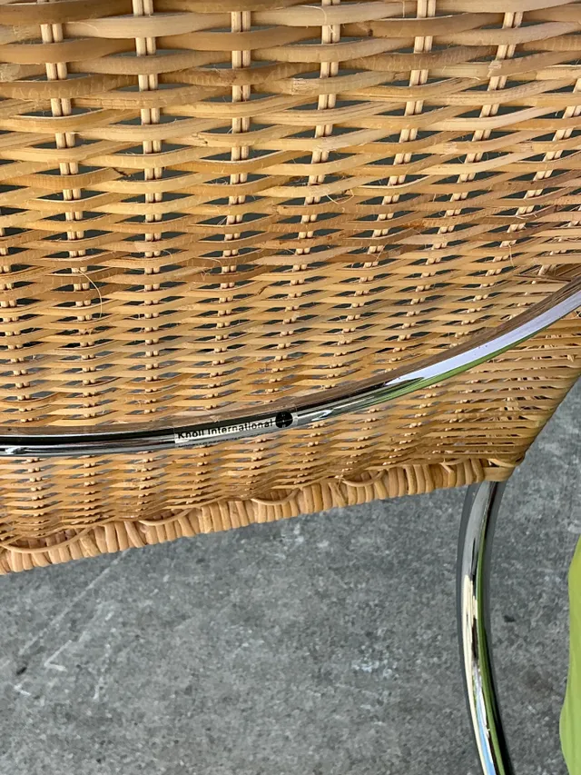 Vintage Mies Van Der Rohe For Knoll Woven Rattan Cantilevered Chair — additional photo 1