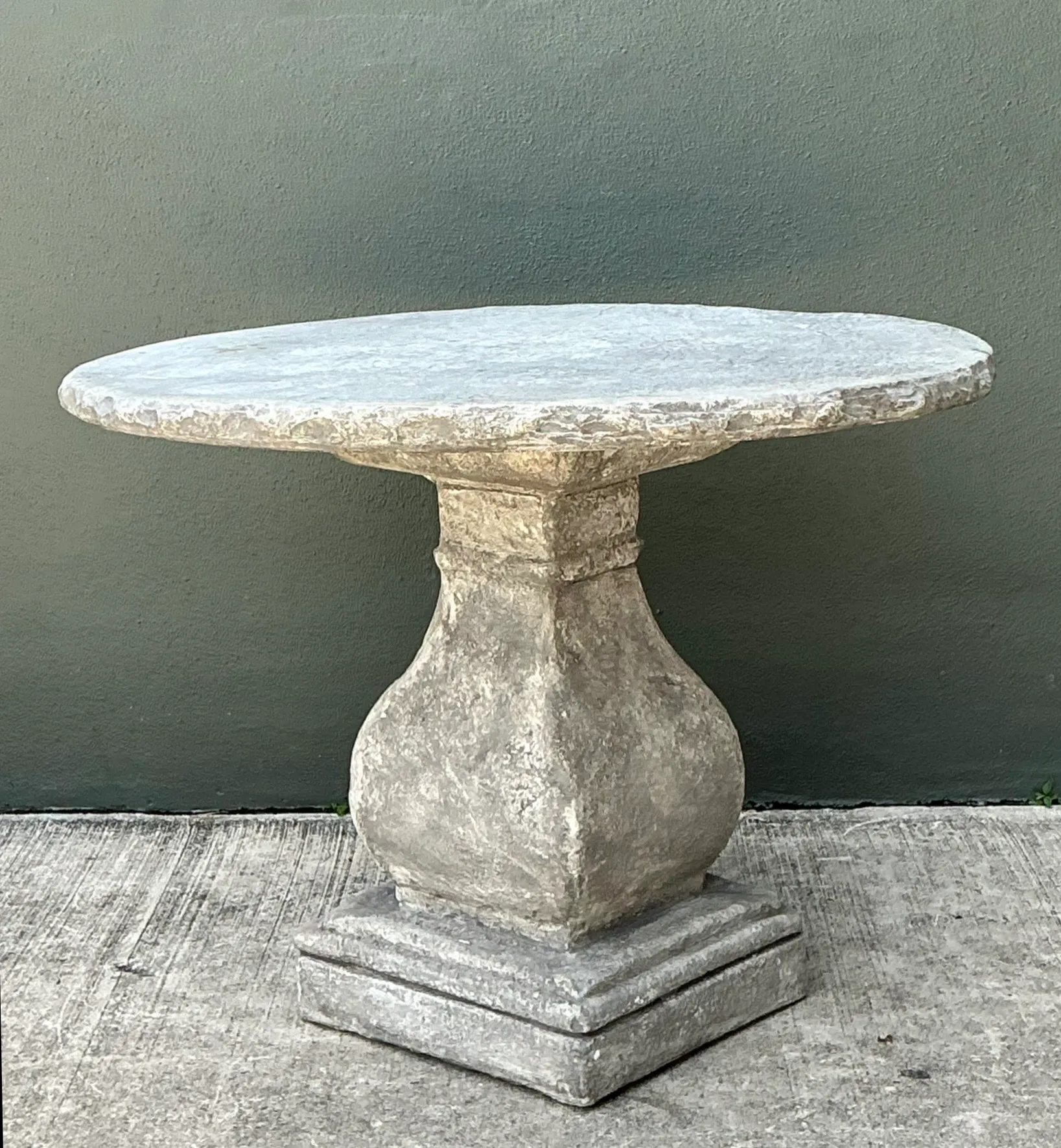 Vintage Cement Pedestal Table — additional photo 7
