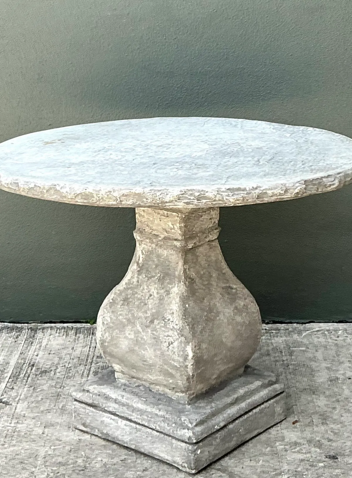 Vintage Cement Pedestal Table — additional photo 3