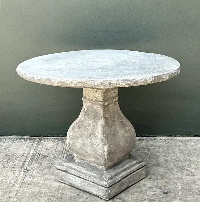 Vintage Cement Pedestal Table — additional photo 3