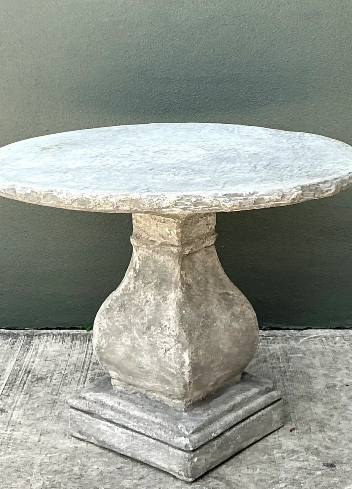 Vintage Cement Pedestal Table