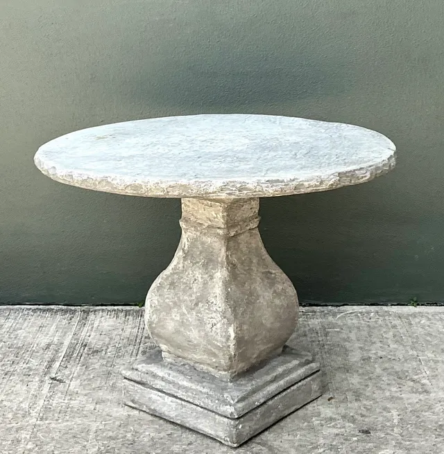 Vintage Cement Pedestal Table — additional photo 1