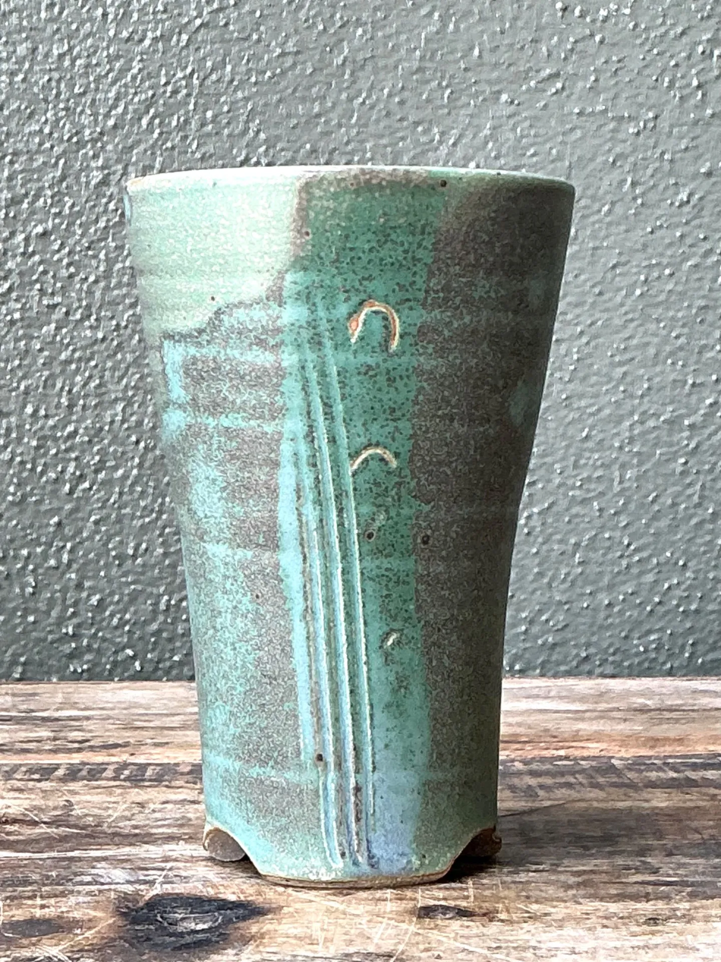 Vintage Studio Pottery Green Vase — additional photo 7