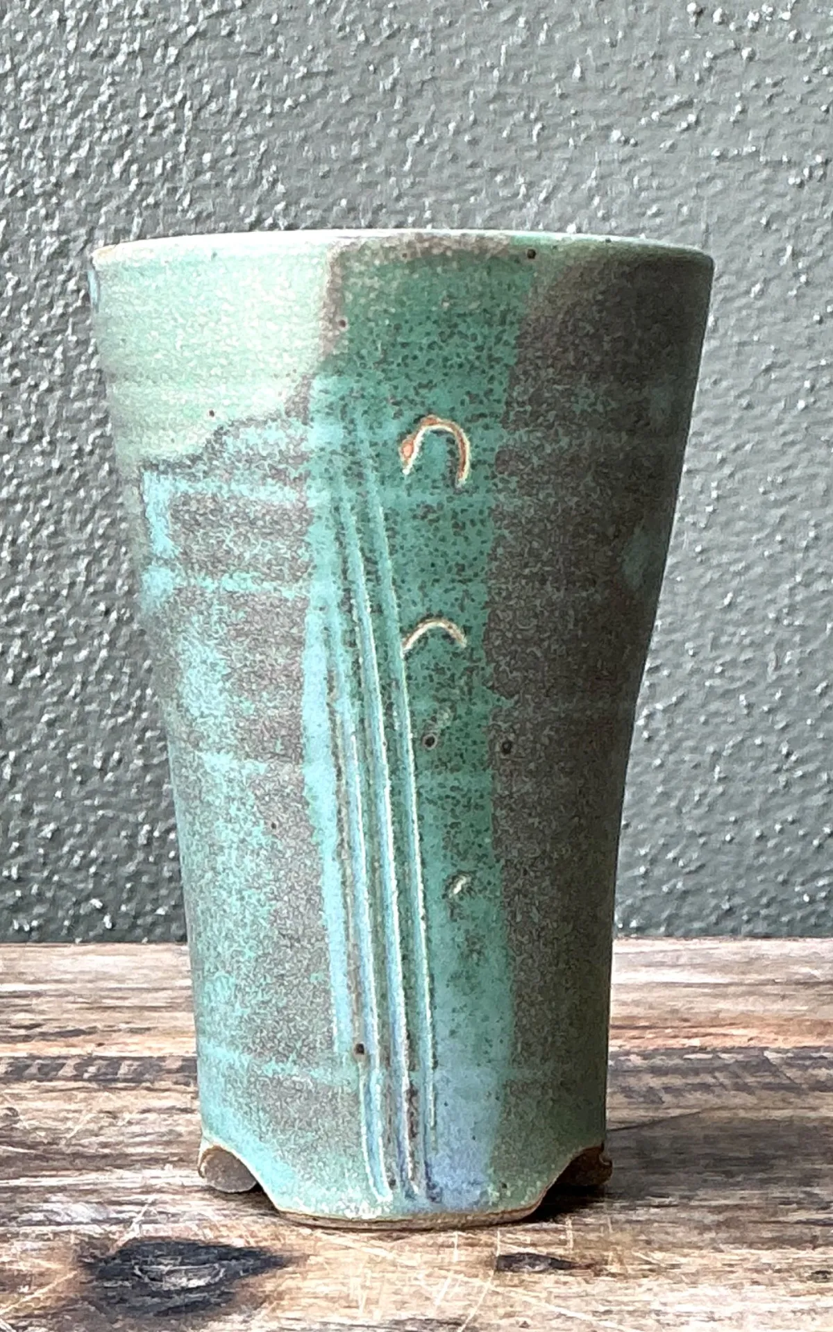 Vintage Studio Pottery Green Vase — additional photo 7