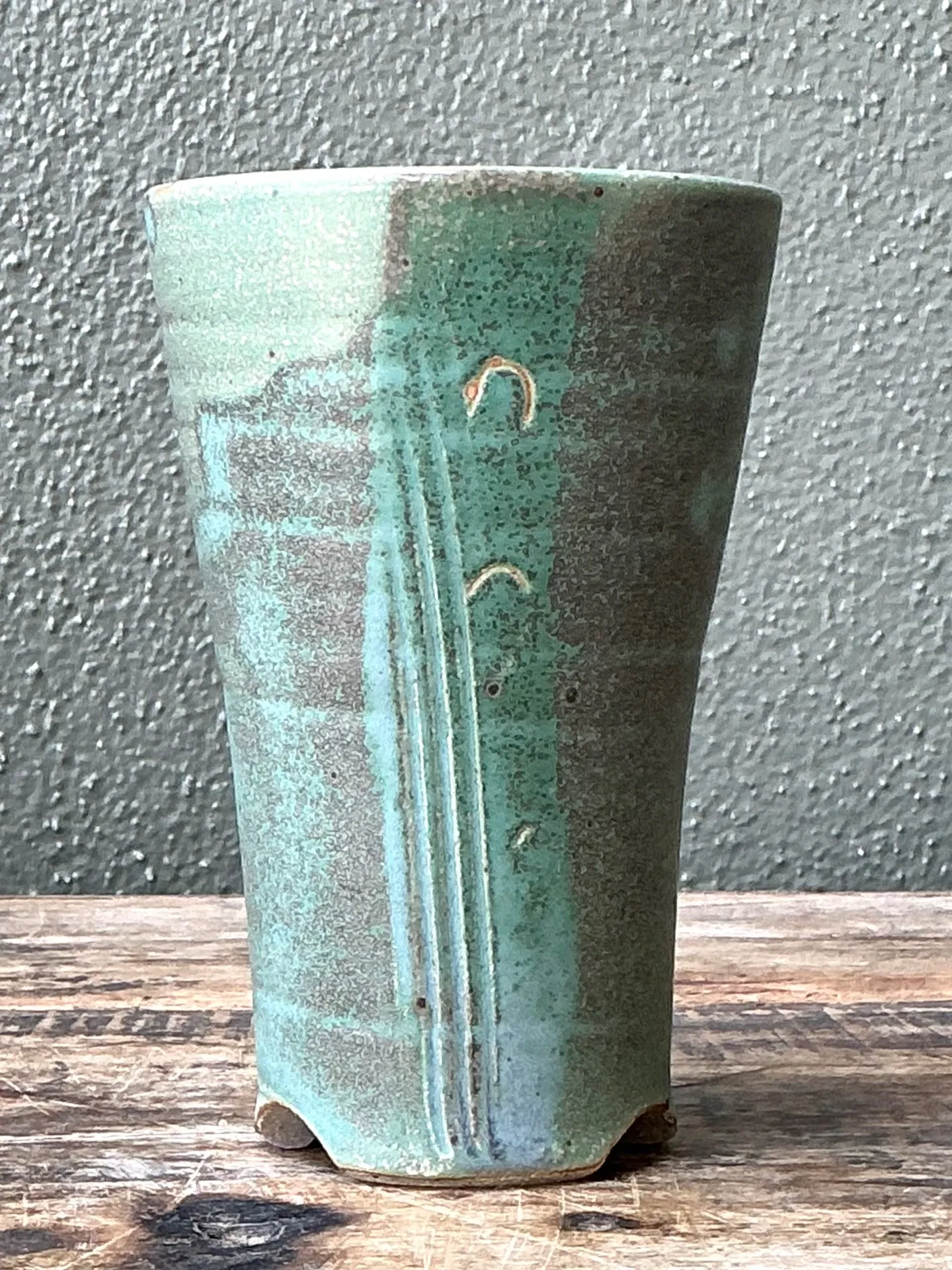 Vintage Studio Pottery Green Vase — additional photo 6