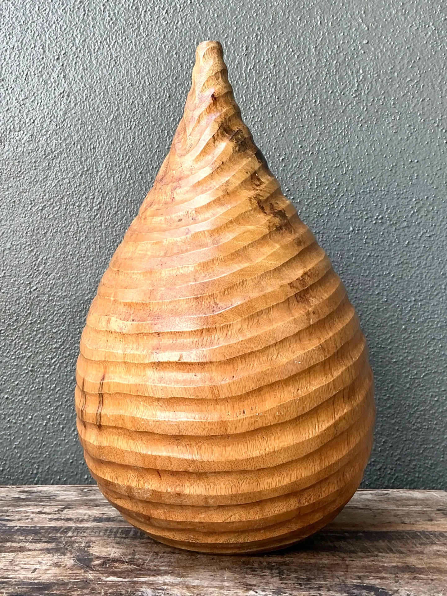 Vintage Natural Wood Teardrop Vase — additional photo 6