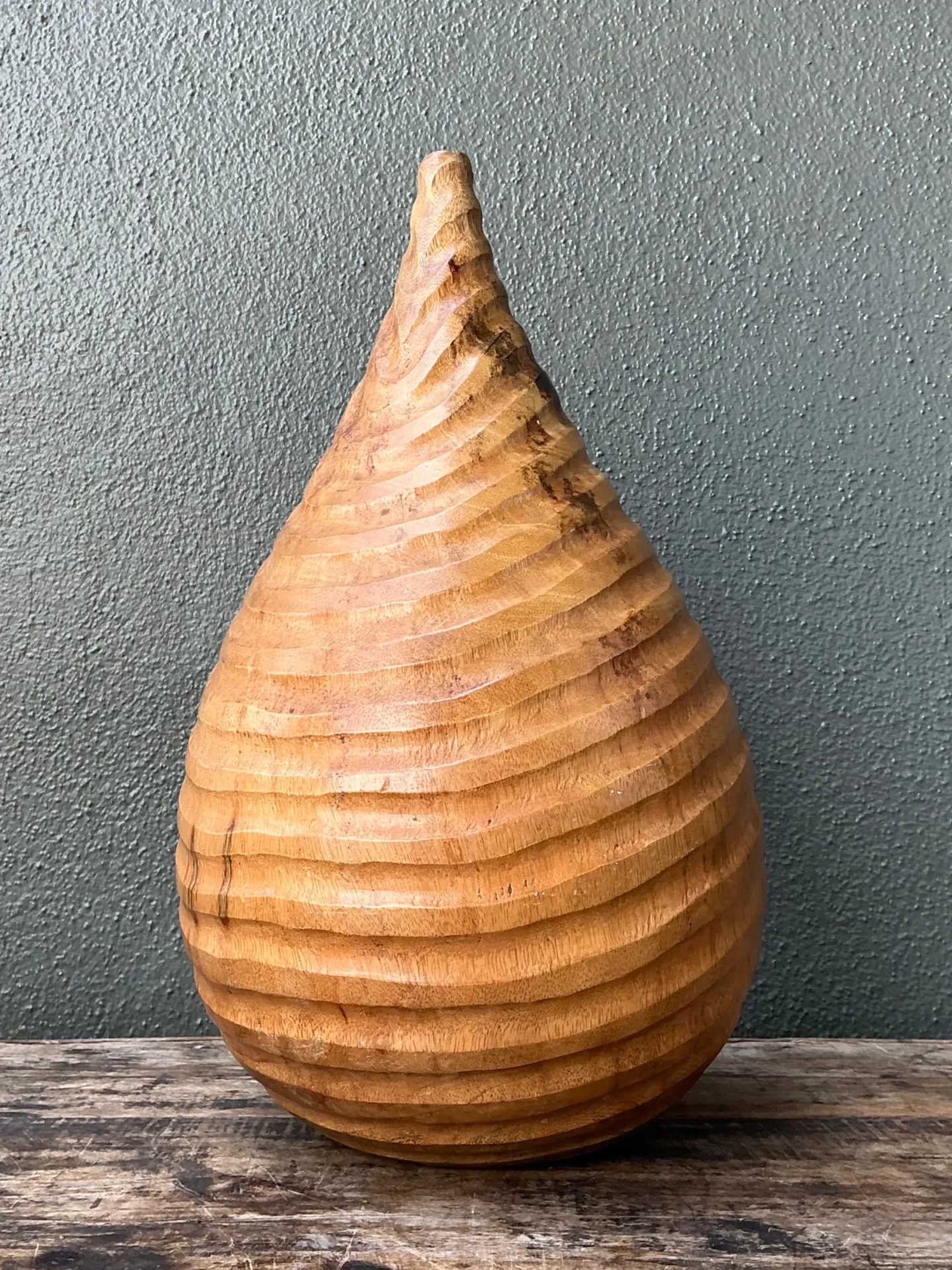 Vintage Natural Wood Teardrop Vase — additional photo 7