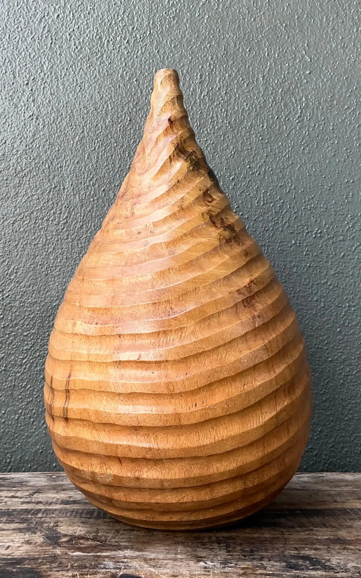Vintage Natural Wood Teardrop Vase — additional photo 7