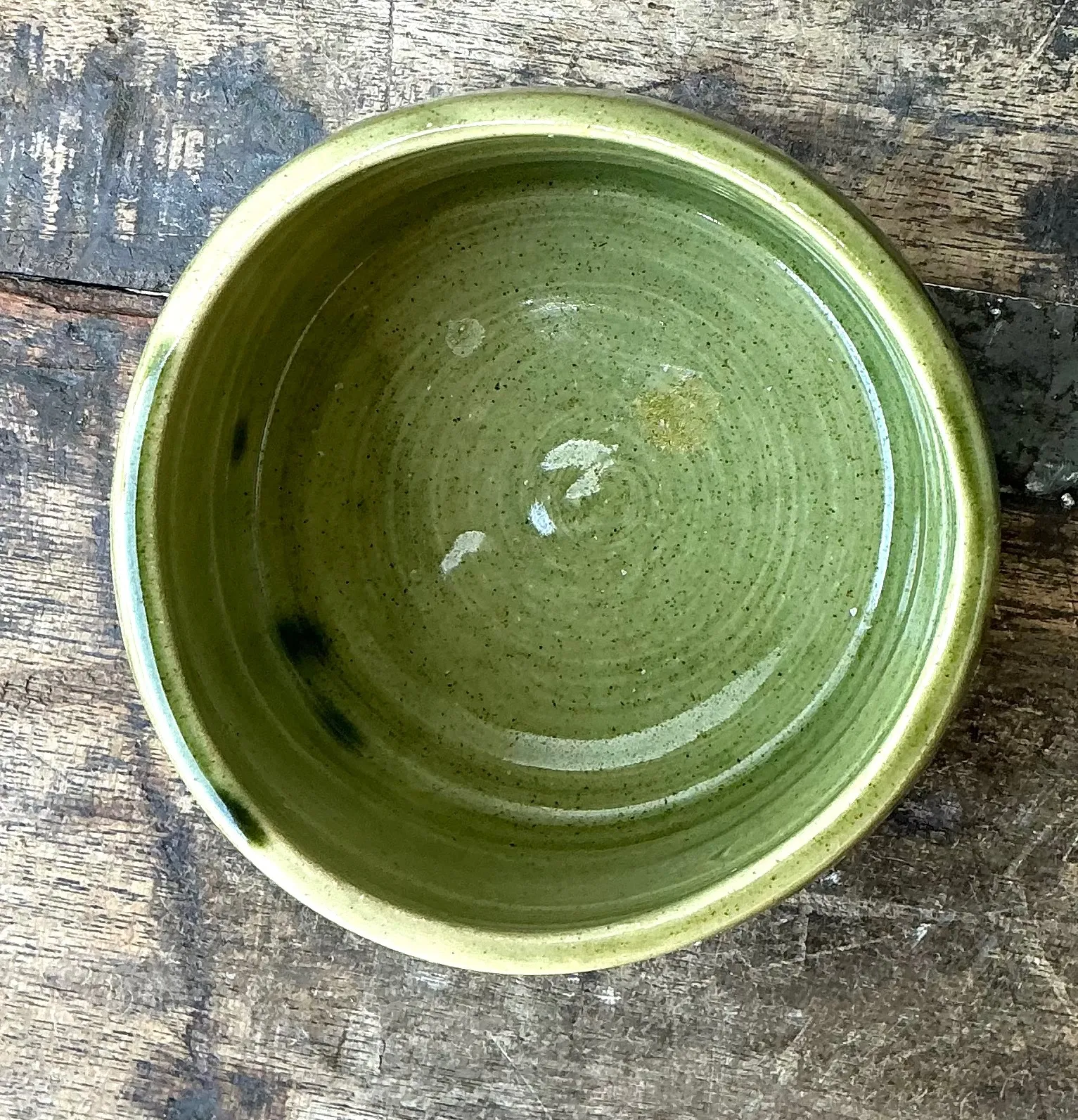Vintage Studio Pottery Green Bowl — additional photo 4
