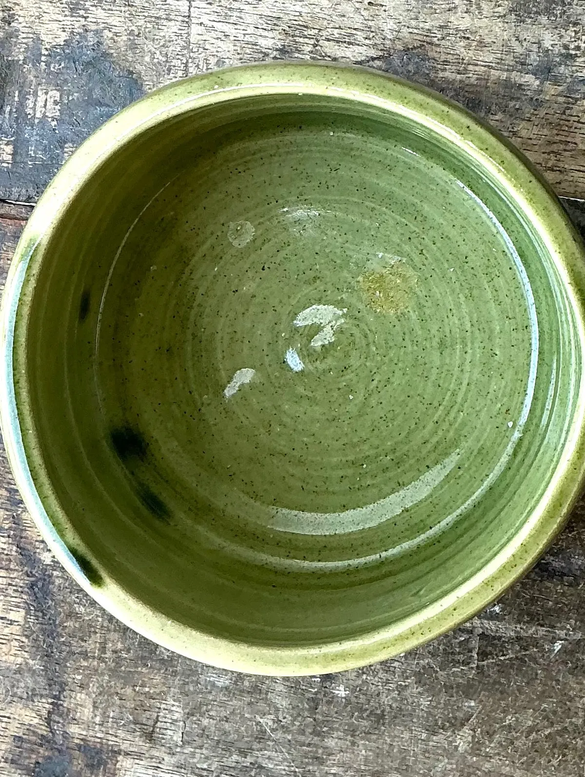 Vintage Studio Pottery Green Bowl — additional photo 4