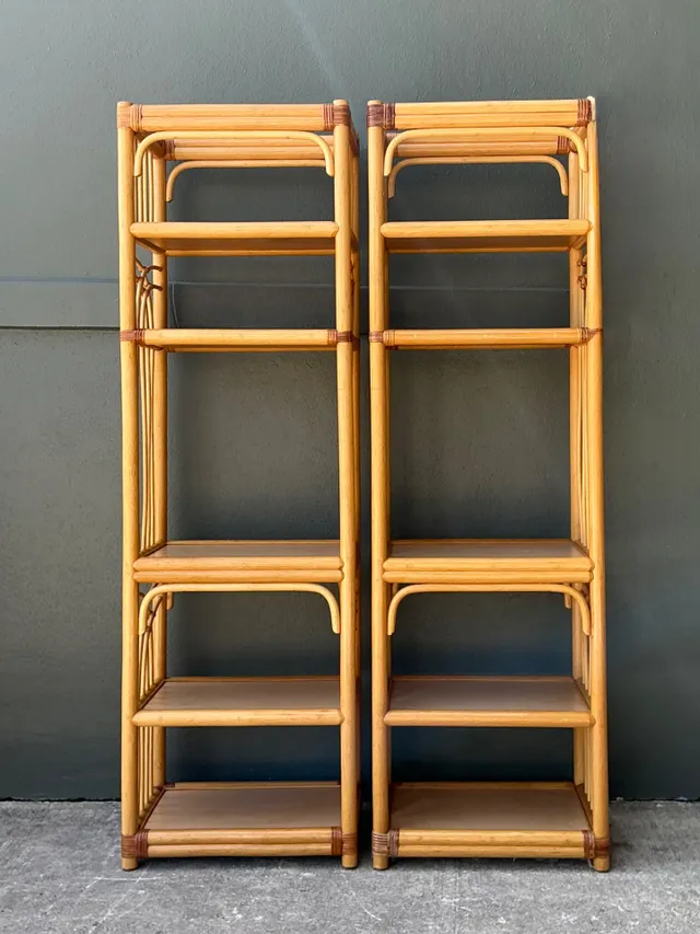 Vintage Rattan Etagere Shelves - A Pair — additional photo 8